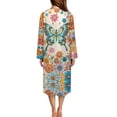thumbnail image 3 of Whosucclay Boho Mandala Butterfly Print Nightgowns for Women Long Sleeve Housecoat with 2 Pockets Crew Neck Sleep Dress Comfy Full Length Zip Up Robe House Loungewear, XL, 3 of 6