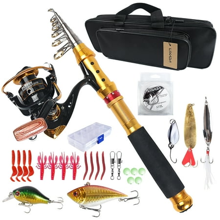 Pole Pack Fiber Rod Freshwater Reel Pole Reels Reel Pole Combos With Pole Rod Carbon Fiber Rod Freshwater Pole Reel Combo Rod And Reel Set Lures Rod With Carrier Saltwater Reels Combo Set