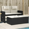 thumbnail image 1 of vidaXL Reclining Garden Bench with Cushions Black Poly Rattan, 1 of 5