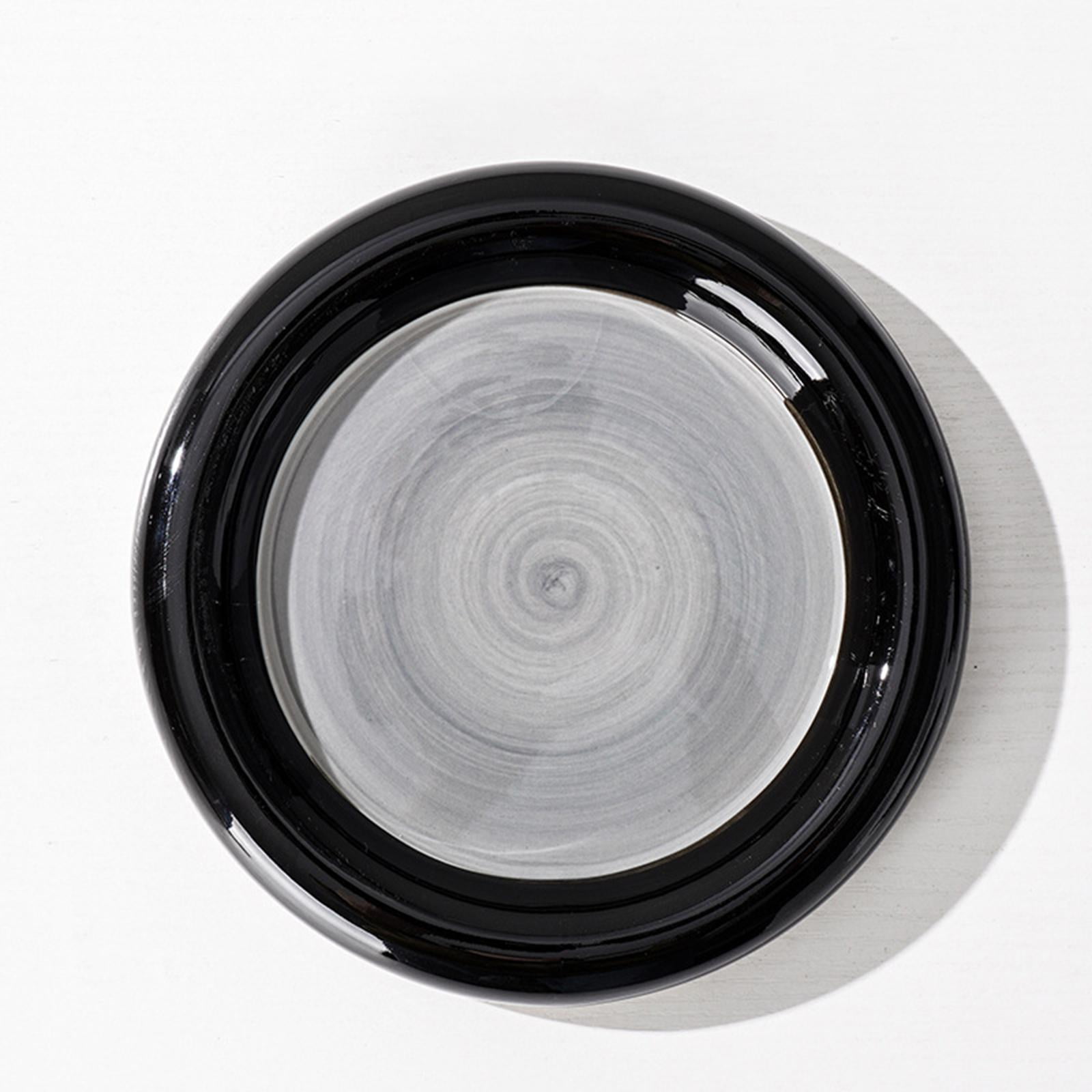 Ceramic Cat Bowl Wide and Flat Dish Durable Stable Cat Food Dish Cat Plates for Small and Medium Pet Cats Small Animals Puppy , Round Large