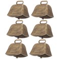 thumbnail image 3 of 6 piezas de campanas de vaca de metal de metal cencas de ganado de granja animal anti-perdidas de campanas de llamadas fuertes, 3 of 5