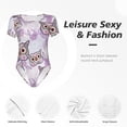 thumbnail image 4 of Balery Owl And Floral Body de cuello redondo de manga corta para mujer Tops de manga corta Tops básicos-Medium, 4 of 7
