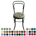 thumbnail image 2 of My Infinity Store 16" Plush Round Tufted Chair Pad/Cushions Tie-Backs (Mocha Brown,2 Piece), 2 of 3