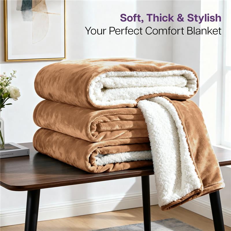 IR Imperial Rooms Wholesale Sherpa Fleece Blankets 12-Packs Warm & Soft Plush Washable Lightweight Cozy for Charity & Gift Camel Twin Size