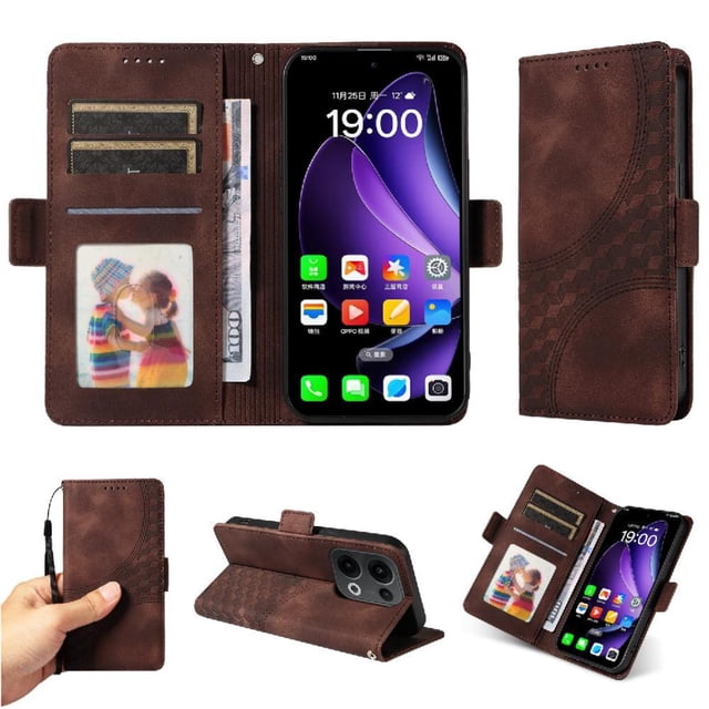 Funda GANGXUN para OPPO Reno 14F 5G con diseño acolchado elegante, cuero PU, protección total y ajuste preciso