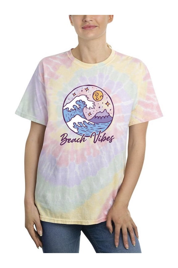 Beach Vibes Wave Tie Dye Spiral Women -Smartprints Designs, Female XX-Large