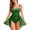Green, variant on Women Lingerie V Neck Babydoll Dress Lace Chemise Sleepwear Mesh Nightgown with Thong Red XL(XL)