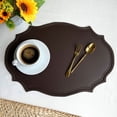 thumbnail image 2 of 4Pcs Set Vintage Faux Leather Placemats Waterproof Wipeable Heat Resistant Tablemat for Dining Table Kitchen Non Slip Oilproof Table Place Mat for Christmas, 2 of 3