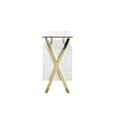 thumbnail image 5 of Pangea Home Beverly Modern Glass & Polished Steel Buffet in Gold/White and Clear, 5 of 8