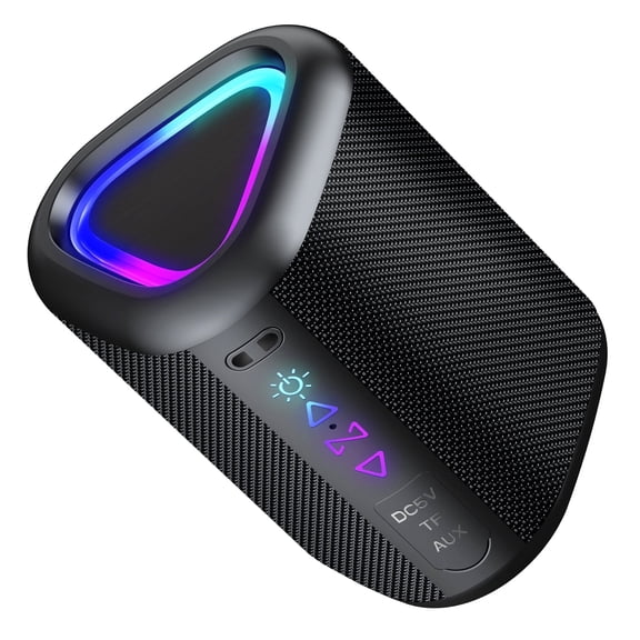 Portable Speaker with Lights, Bluetooth Speaker 15W Loud Stereo Sound, TWS Pairing, BT5.3, All Day Playtime,Home/Party/Outdoor/Beach (Black)