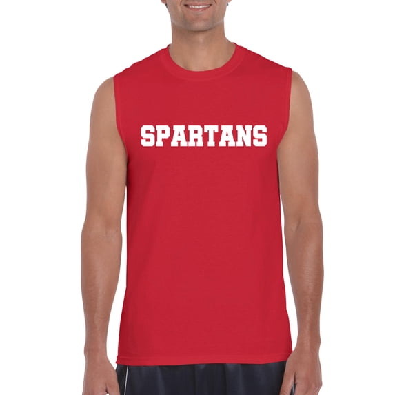 MmF - Men's Graphic T-Shirt Sleeveless, up to Men Size 3XL - Spartans