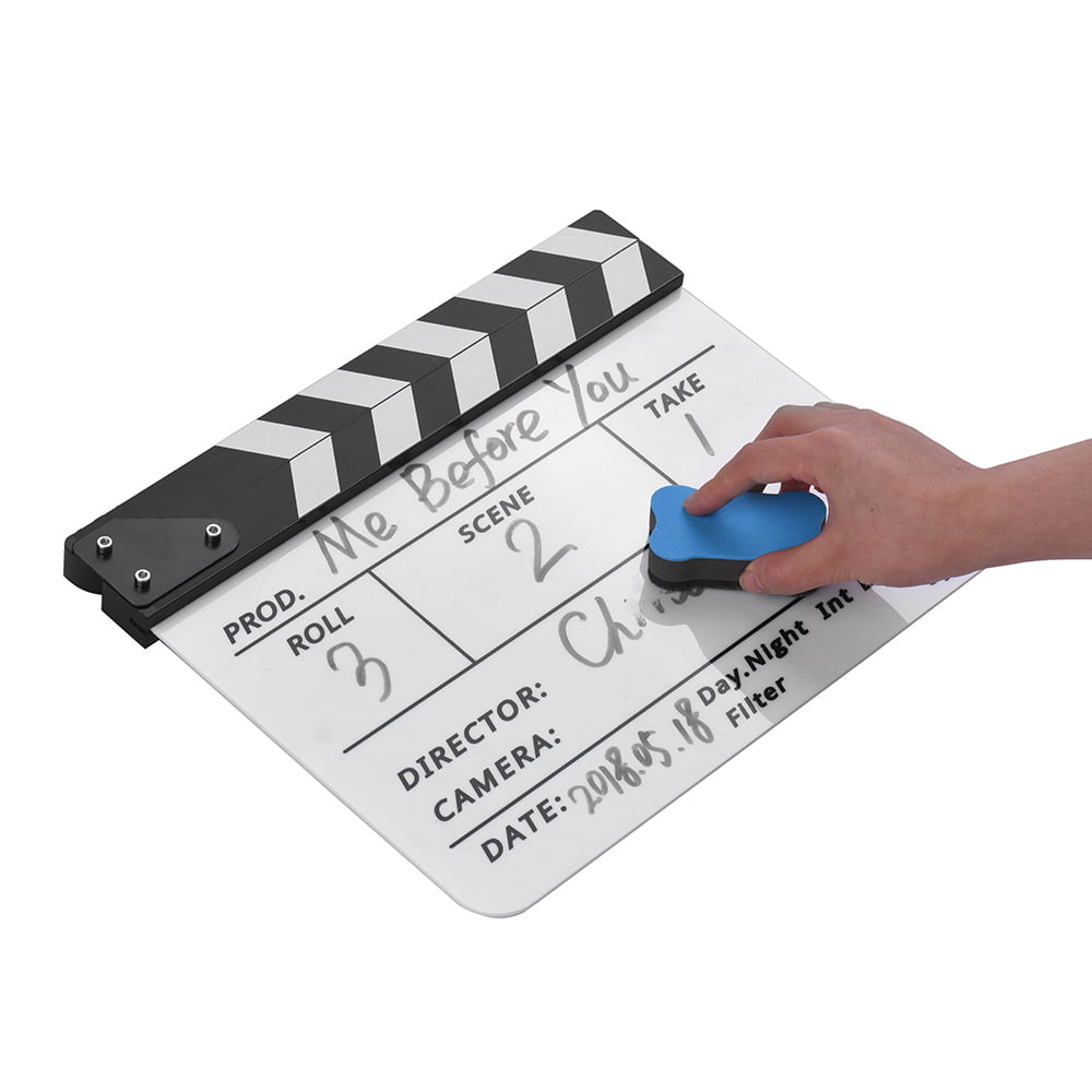Acryl Clapboard Dry Erase Regisseur Film Film Clapper Board Schiefer 