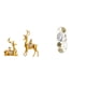 thumbnail image 1 of Estatua de ciervo, decoración Feng Shui, figura de escritorio, adorno de resina, escultura moderna con espejo de pared, ideal para oficina, sala de es, 1 of 8
