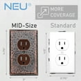 thumbnail image 5 of [10 Pack] Hammered Copper 1-Gang Duplex Receptacle Outlet Switch Cover Mid-Size Wall Plate, 3" x 4.75", 5 of 5