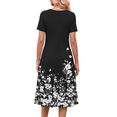 thumbnail image 5 of Fantaslook Pleated Summer Dresses for Women Short Sleeve A Line Midi Dress Flowy Floral Sundress Casual Dress with Pockets, 5 of 8