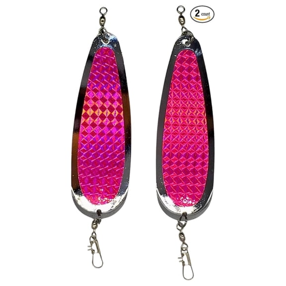 Kokanee Salmon Finished Teardrop Flashers – Durable Fishing Flashers for Salmon & Trout Trolling – Vibrant Color & Design Variety – 2 Pack
