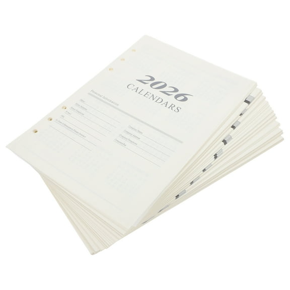 HONMEET 1Set Loose Leaf Paper Refills A5 20.50X14.00X1.60cm White for Daily Planning and Home Office Supplies