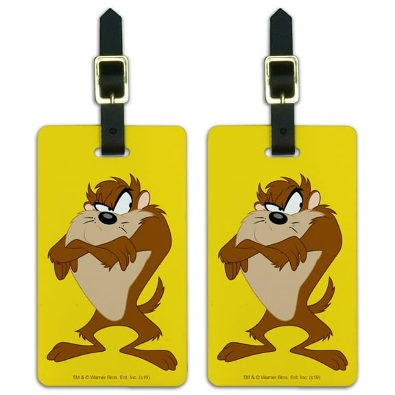 Looney Tunes Taz Luggage ID Tags Suitcase Carry-On Cards - Set of 2