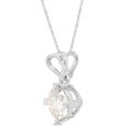 thumbnail image 2 of 1 Carat 6.5MM Round Cut Lab Created Moissanite Diamond Heart Drop Pendant Necklace In 14K Solid White Gold Jewelry For Women With 18" Chain (G-H Color, VVS1 Clarity, 1 Cttw), 2 of 7
