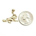 thumbnail image 2 of New 14k yellow Gold solid Witch on Broom Pendant charm Gift fine jewelry 1.8g, 2 of 12