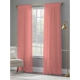 thumbnail image 5 of Peach Solid Sheer Curtains 108 Inches Long 2 Panels, Semi Sheer Rod Pocket Window Curtains Light Filtering Drapes for Living Room Bedroom, 5 of 8