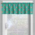 thumbnail image 4 of Ambesonne 90s Valance & Curtain, Stars Pattern Repeating Circles, 55"x36", Dark Orange and Sea Green, 4 of 7
