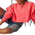 thumbnail image 2 of Pulls pour Femmes Décontractés à Manches Longues Col Rond Tricoté Côtelé Pull Rayé Blouse, 2 of 4