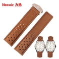 thumbnail image 4 of Correas de piel de vaca para pulsera TAG Heuer con hebilla plegable, correa de reloj de diseño especial de 22 mm, gris, negro y marrón, 4 of 5