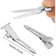 thumbnail image 2 of 50 Pack 1.75 Inches Single Prong Hair Clips Silver Section Clips Metal Clips Hair Pins for Curls, 2 of 5
