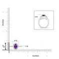 thumbnail image 4 of ANGARA Natural 0.2 Ct. Amethyst with Diamond Halo Ring in 14K White Gold for Women (Ring Size: 9), 4 of 9