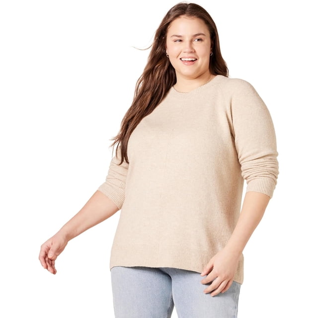 walmart Essentials Womens Classic-fit Soft-Touch Long-Sleeve Crewneck Sweater