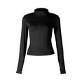thumbnail image 3 of HTNBO Women's Workout Jacket Lightweight Zip Up Long Sleeve UPF 50+ Sun Protection Clothes Athletic Yoga Slim Fit Crop Tops, 3 of 5
