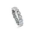 thumbnail image 4 of 2ct Bezel Diamond Eternity Stackable Wedding Ring 14k White Gold, 4 of 4