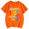 thumbnail image 4 of Letdown 100 Days of School Unisex Kids 100th Day of School Kids T-Shirt Shorts Sleeve Tee Baggy Soft Tops (Orange,3-4 Years), 4 of 4
