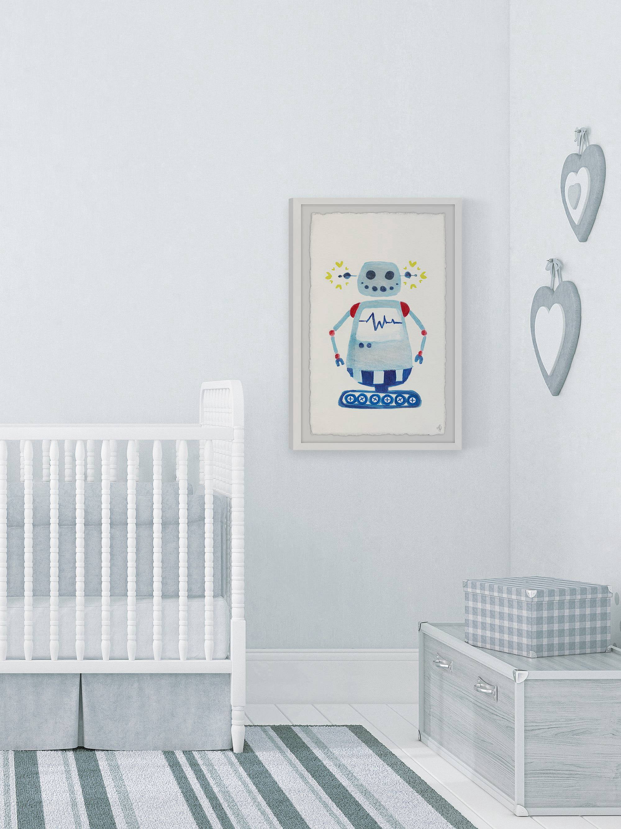 Marmont Hill I Am A Blue Robot Framed Wall Art Print, 24.00" x 1.50"