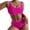 Hot Pink, variant on Sngxgn Women's High Waisted Bikini Sets Two Piece Swimsuit Front Tie Knot Bathing Suit(Red,XL)