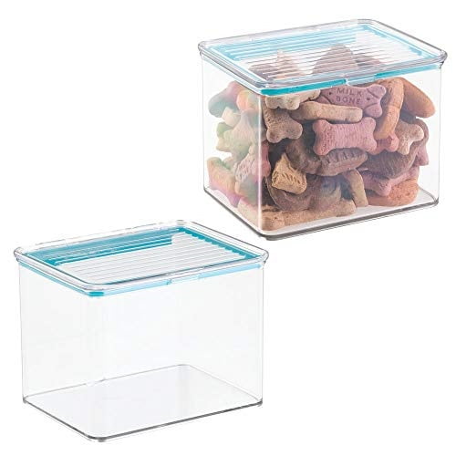 Mdesign Airtight Stackable Plastic Kitchen Cabinet Pet Food