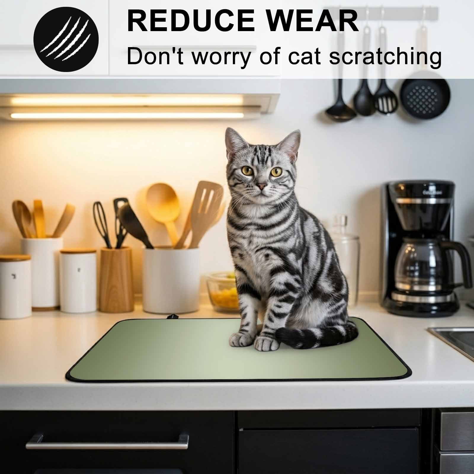 Sage Green Ombre Stove Top Cover for Electric Stove, Heat-proof & Non Slip Glass Top Stove Cover Protector, Modern Gradient Abstract Art Kitchen Flat Cooktop Rubber Mat 24x21 Inches