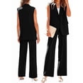 thumbnail image 3 of Conjuntos de 2 Piezas para Mujer: Chaleco Sin Mangas y Pantalón , Conjunto de Blazer Informal de Negocios. Negro L, 3 of 7