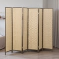 thumbnail image 2 of HOMCOM Handwoven 6 Panel Privacy Screen, 6 FT Folding Room Divider, Brown, 2 of 10