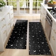 thumbnail image 4 of Kitchen Rugs Sets Of 2,Black White Star Moon Planet Comet Pattern Anti Fatigue Kitchen Mat Rugs Non Slip Washable,Decorative Kitchen Floor Mats for Kitchen,Sink,Laundry,17"X47", 4 of 5