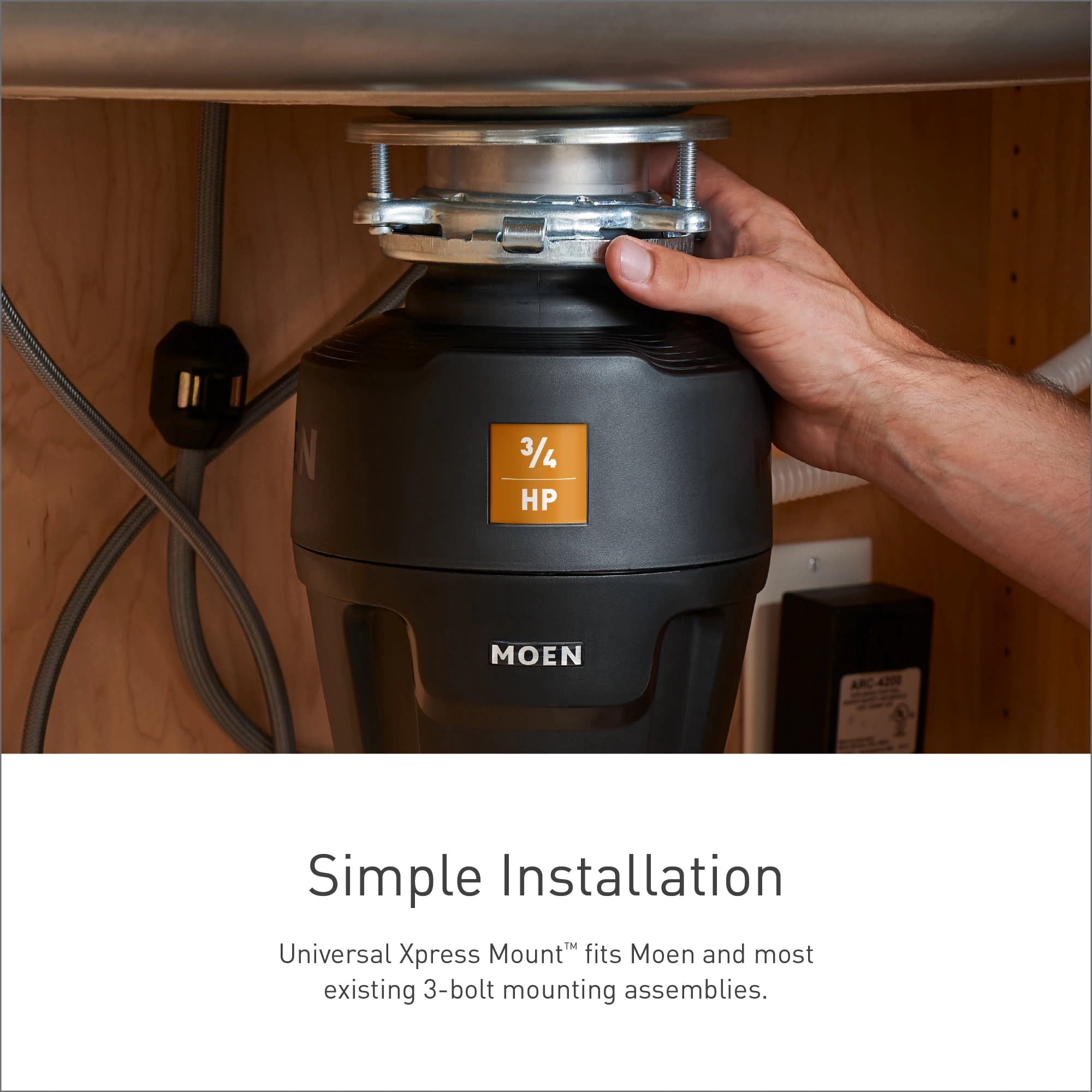 Moen Gt33c Gt Series 1/3 Hp Continuous Garbage Disposal - Black