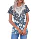 thumbnail image 1 of V Cuello Manga Corta Tops para las Mujeres de Verano Regular Ajuste Botón Blusa, Mujeres de Verano Tops Cuello V Suave Poliéster Casual Tee, Ligero Transpirable Primavera de Uso Diario, 1 of 5