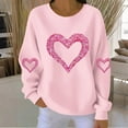 thumbnail image 2 of Hxlamzoo Womens Valentines Sweatshirt Love Heart Printed Graphic Ribbed Crewneck Pullover Casual Long Sleeve Tops, 2 of 4