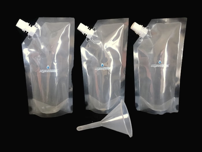 2 x 16 ounces Plastic Liquor Bag Alcohol Containers to Sneak Booze （2 x 32 ounces 2 x 8 ounce+1 Funnel） Cruise Smuggle Flasks 