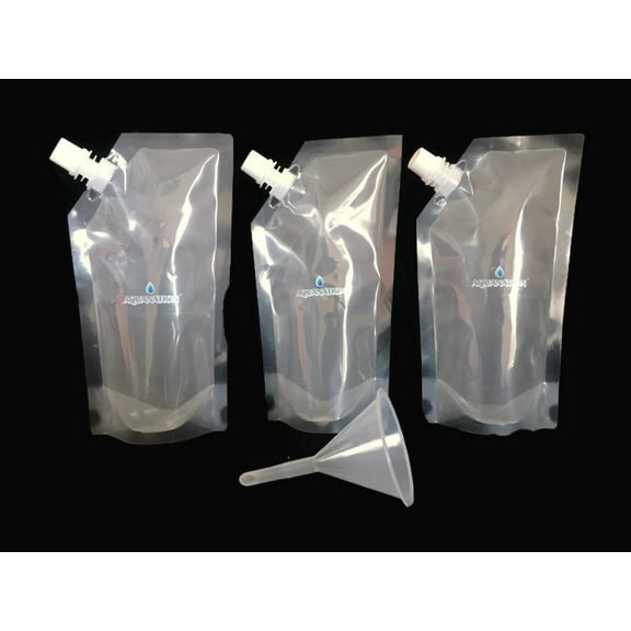 AquaNation Concealable And Reusable BPA Free Travel Kit Sneak Smuggle Drinks Alcohol Rum Wine Whiskey Booze Runner Bags Set 3x16oz Free 8oz Free Funnel