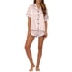 thumbnail image 2 of Conjuntos de pijama de satén para mujer INSPIRE CHIC, ropa de noche, camisetas con pantalones cortos, conjuntos de lounge XL rosa-blanco, 2 of 6