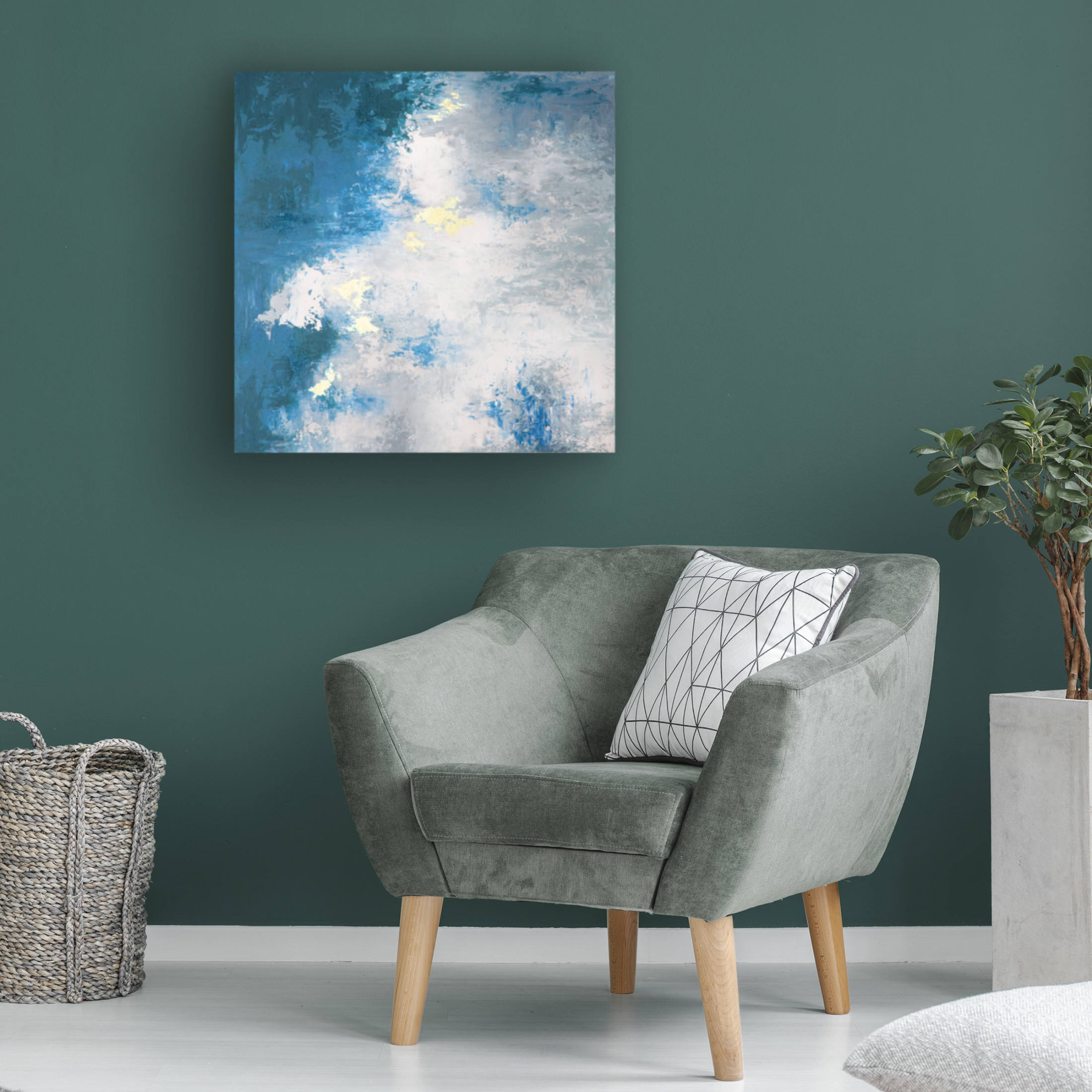 Trademark Fine Art Alyson Storms Abstract Blue Red Green 1 Canvas Wall Art