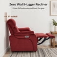 thumbnail image 3 of MCombo Zero Wall Hugger Power Recliner Loveseat with Console for Living Room, RVs, Small Spaces, Fabric, Burgundy, 3 of 9