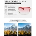 thumbnail image 7 of Rectangle Sunglasses for Women Men Stylish Rimless Frameless Trendy Retro Sun Glasses 90's Vintage Square Frame, 7 of 7
